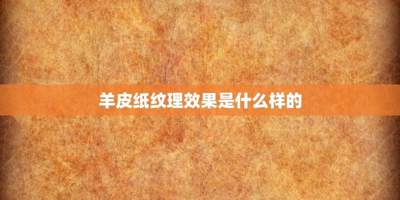 羊皮纸纹理效果是什么样的 羊皮纸纹理效果是什么样的