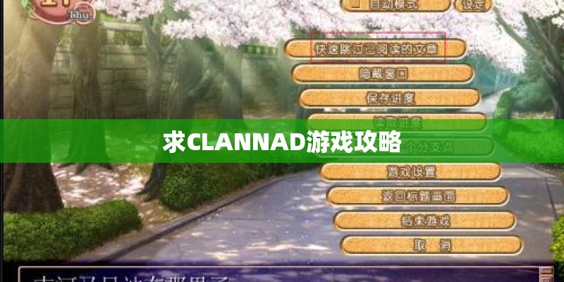 求CLANNAD游戏攻略